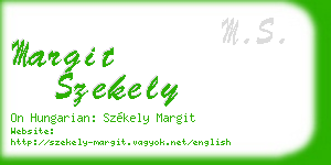 margit szekely business card