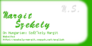 margit szekely business card